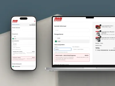 Checkout WooCommerce RWB Auto Shop setelah redesign ala Shopify