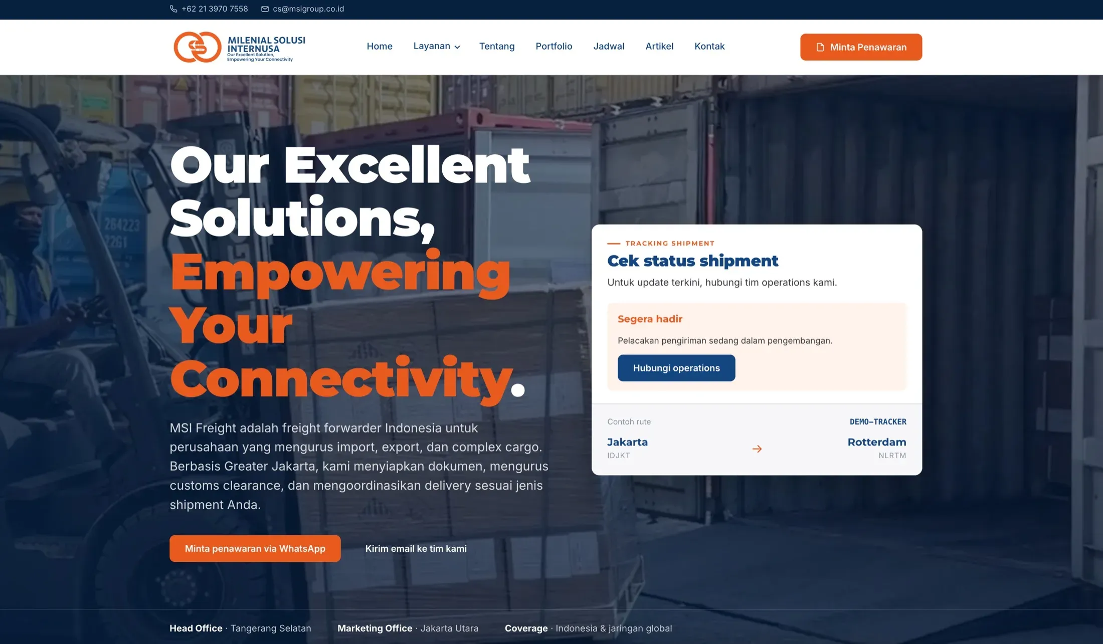 Desain homepage exportimportdept.com