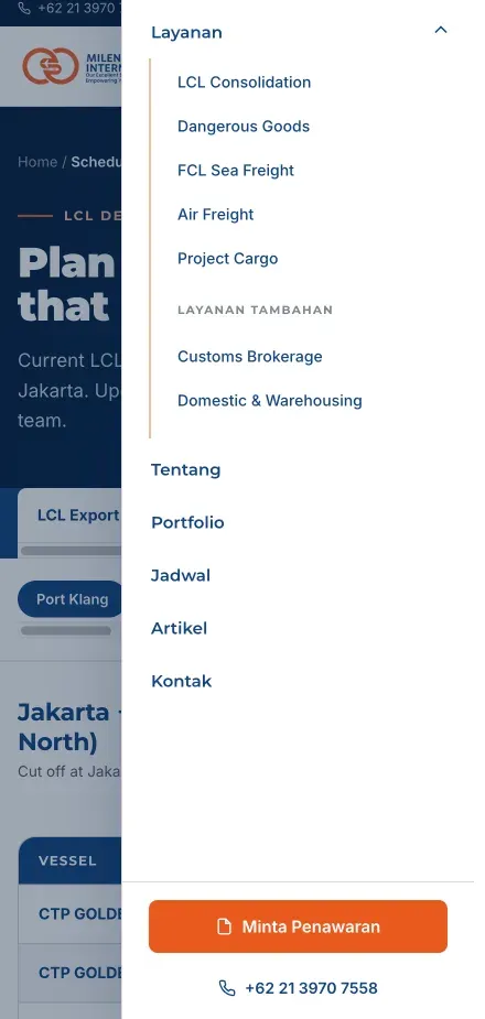 Navigasi mobile website MSI