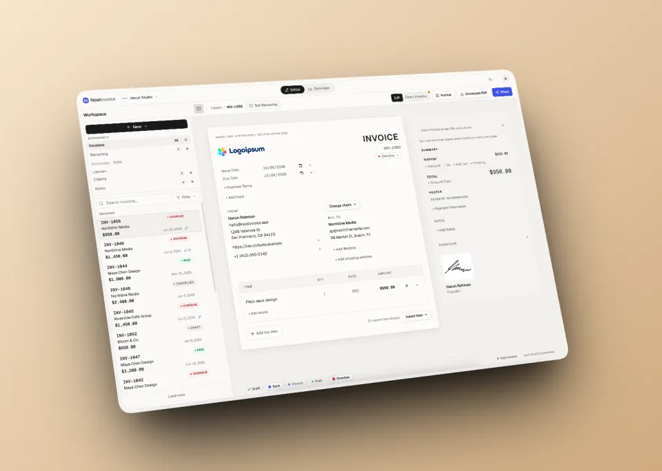 NeatInvoice, invoicing workspace untuk freelancer